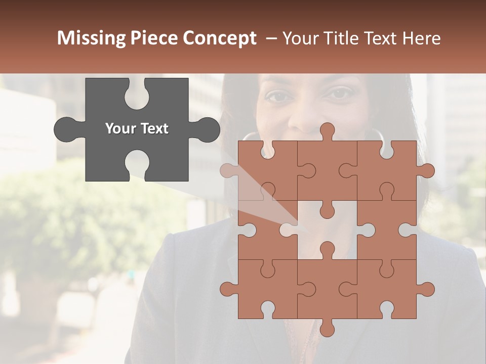 A Woman In A Business Suit Is Smiling For The Camera PowerPoint Template