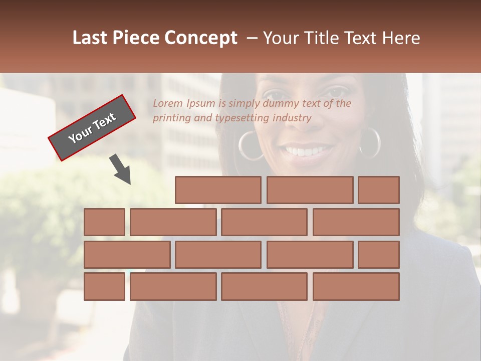 A Woman In A Business Suit Is Smiling For The Camera PowerPoint Template