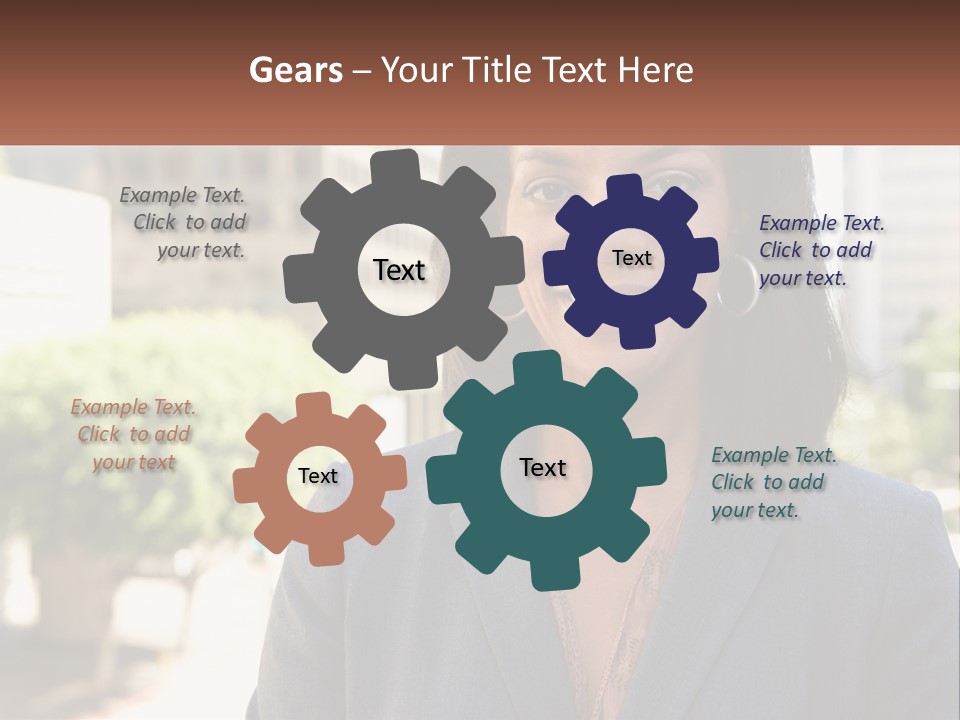 A Woman In A Business Suit Is Smiling For The Camera PowerPoint Template