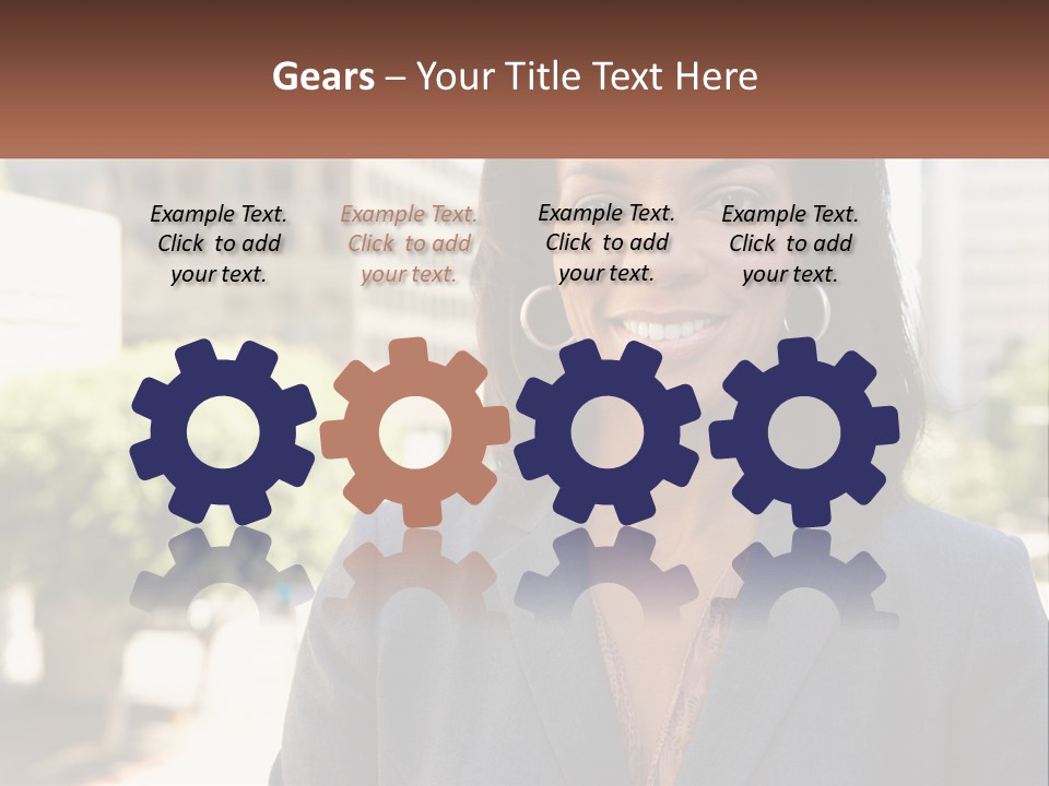 A Woman In A Business Suit Is Smiling For The Camera PowerPoint Template
