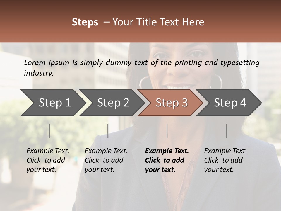A Woman In A Business Suit Is Smiling For The Camera PowerPoint Template
