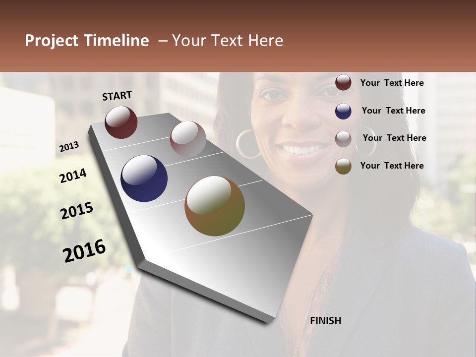 A Woman In A Business Suit Is Smiling For The Camera PowerPoint Template