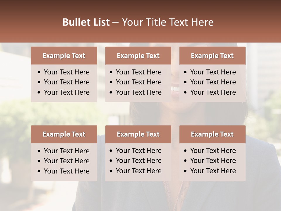 A Woman In A Business Suit Is Smiling For The Camera PowerPoint Template
