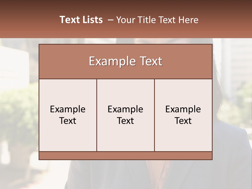 A Woman In A Business Suit Is Smiling For The Camera PowerPoint Template
