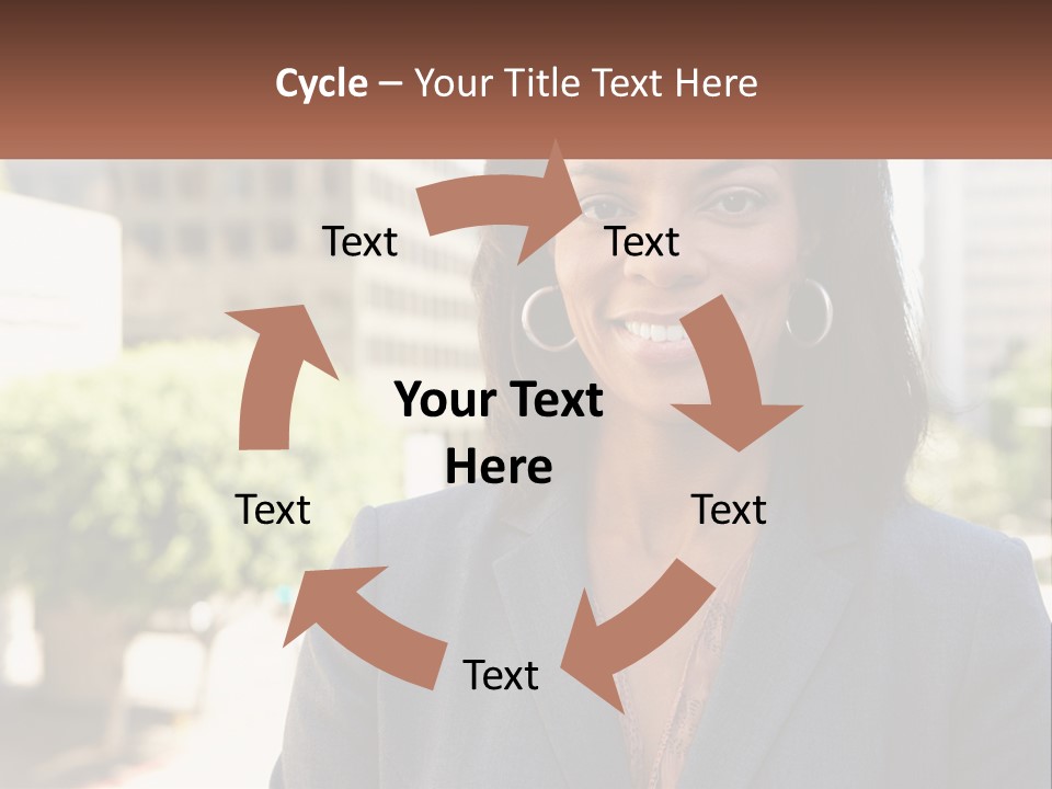 A Woman In A Business Suit Is Smiling For The Camera PowerPoint Template