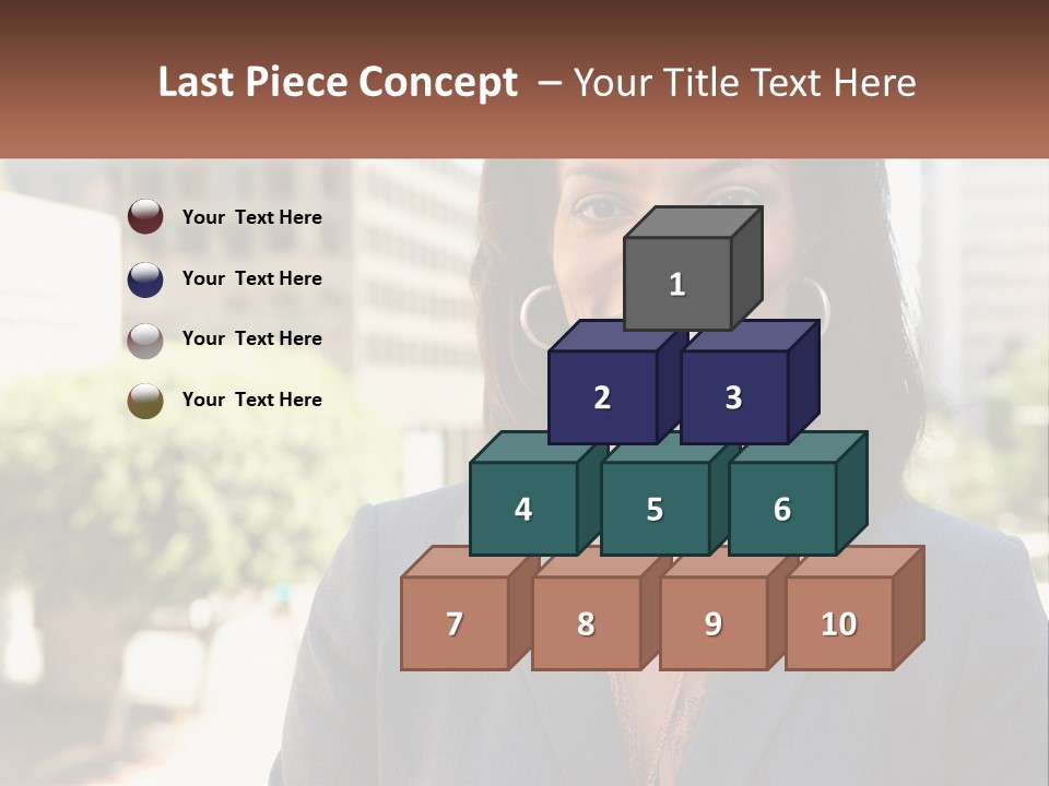 A Woman In A Business Suit Is Smiling For The Camera PowerPoint Template