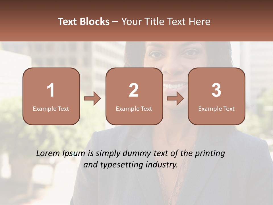 A Woman In A Business Suit Is Smiling For The Camera PowerPoint Template