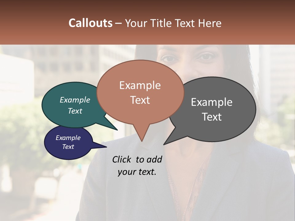 A Woman In A Business Suit Is Smiling For The Camera PowerPoint Template