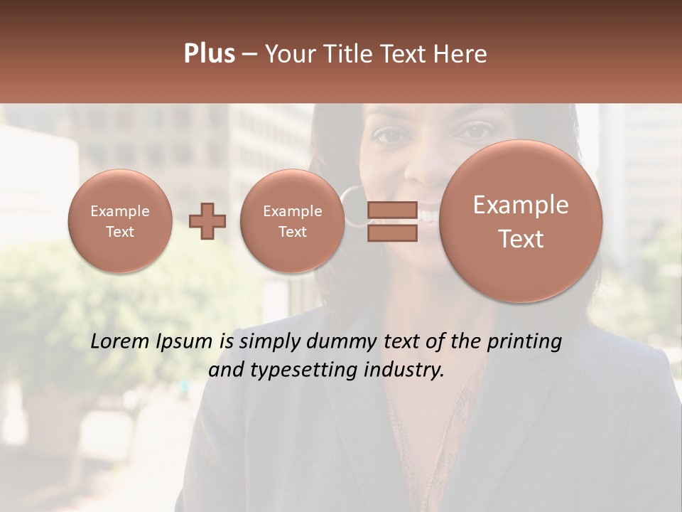 A Woman In A Business Suit Is Smiling For The Camera PowerPoint Template