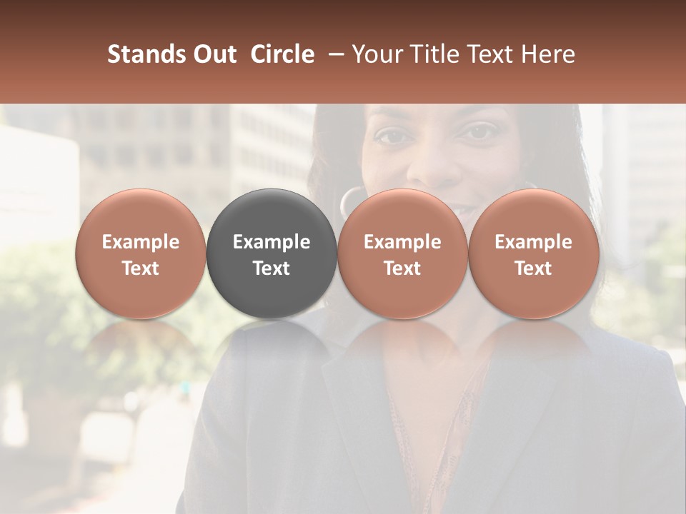 A Woman In A Business Suit Is Smiling For The Camera PowerPoint Template