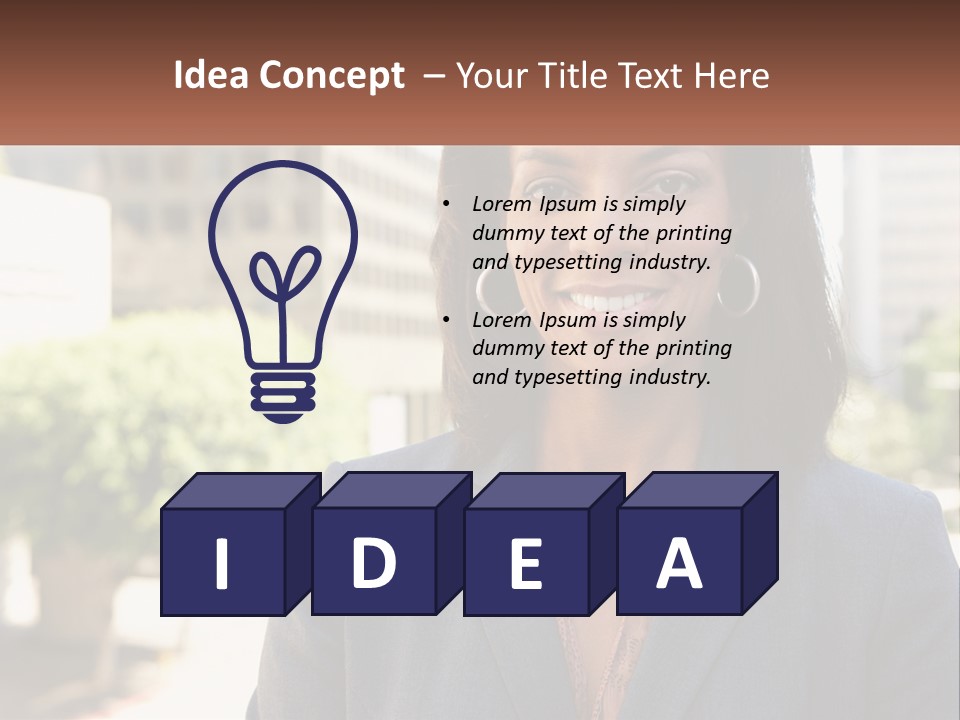 A Woman In A Business Suit Is Smiling For The Camera PowerPoint Template