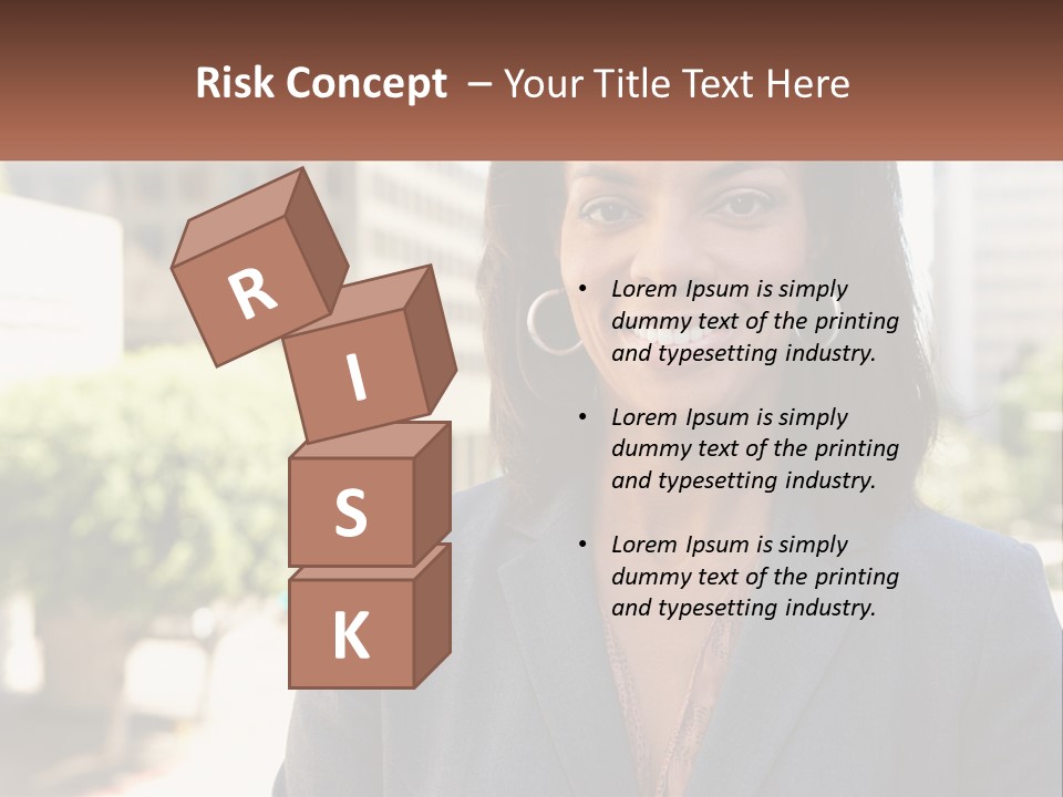 A Woman In A Business Suit Is Smiling For The Camera PowerPoint Template