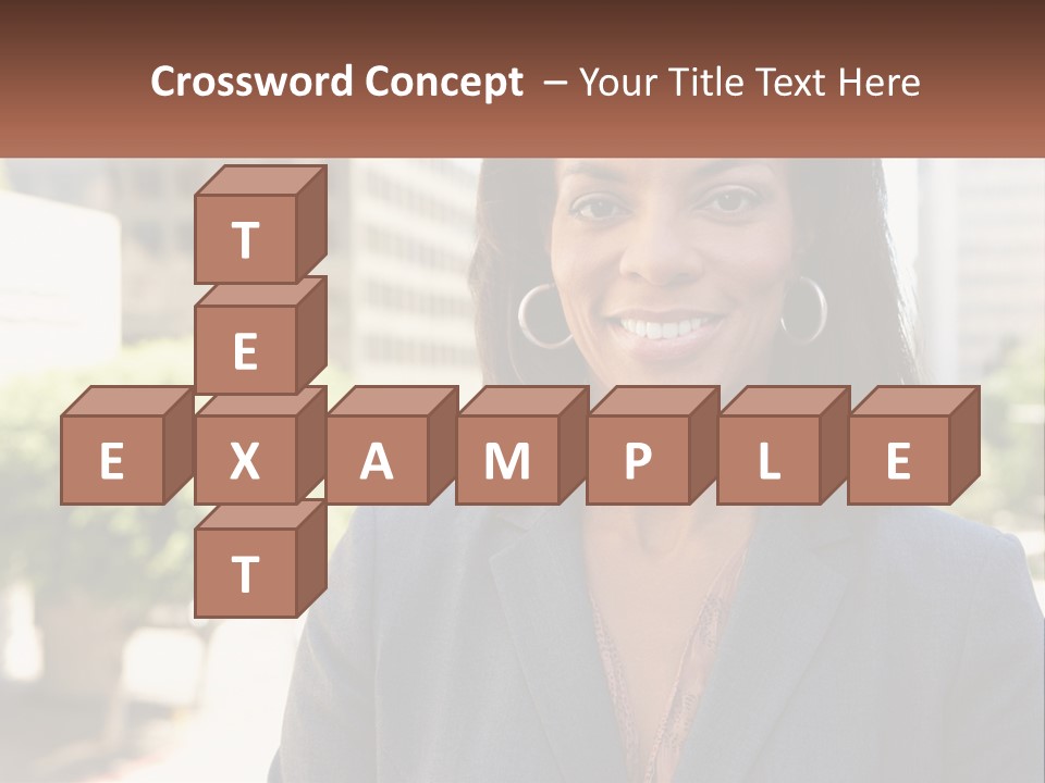 A Woman In A Business Suit Is Smiling For The Camera PowerPoint Template