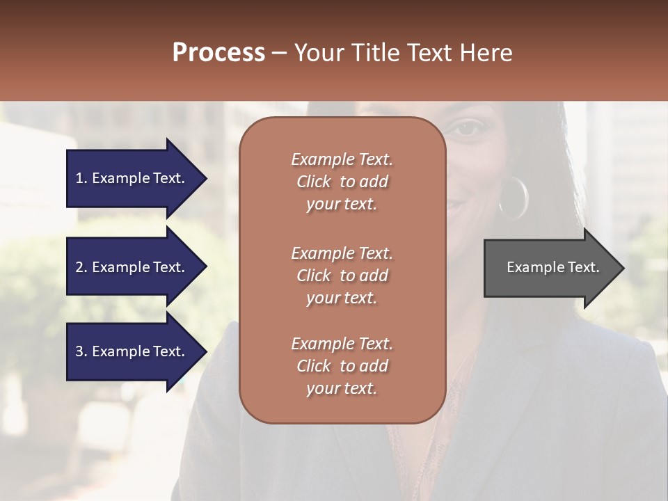 A Woman In A Business Suit Is Smiling For The Camera PowerPoint Template