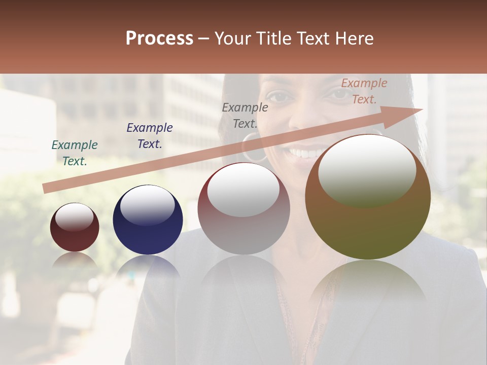 A Woman In A Business Suit Is Smiling For The Camera PowerPoint Template