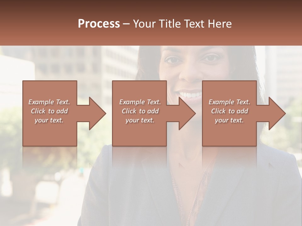A Woman In A Business Suit Is Smiling For The Camera PowerPoint Template