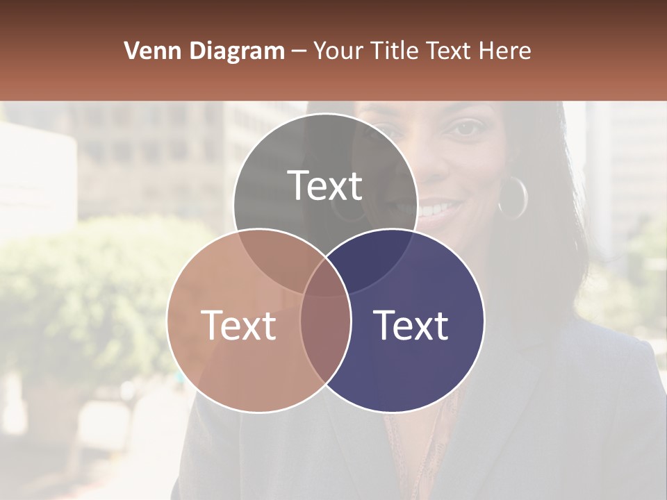 A Woman In A Business Suit Is Smiling For The Camera PowerPoint Template