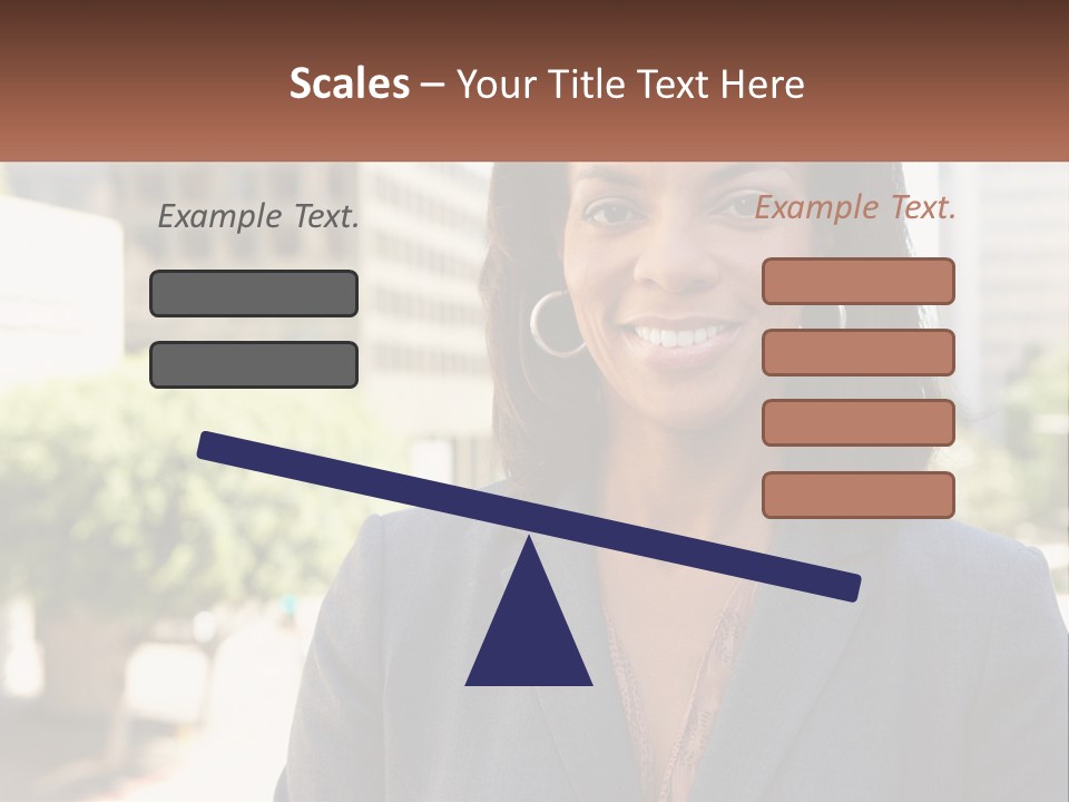 A Woman In A Business Suit Is Smiling For The Camera PowerPoint Template