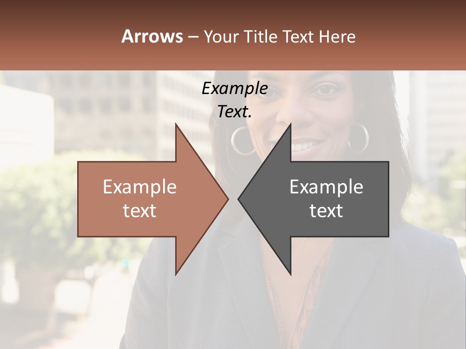A Woman In A Business Suit Is Smiling For The Camera PowerPoint Template