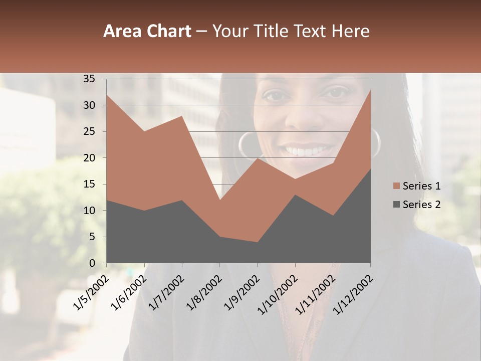 A Woman In A Business Suit Is Smiling For The Camera PowerPoint Template