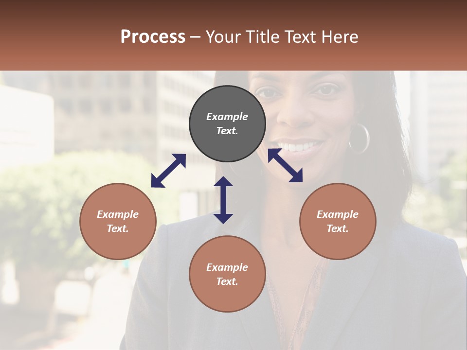 A Woman In A Business Suit Is Smiling For The Camera PowerPoint Template