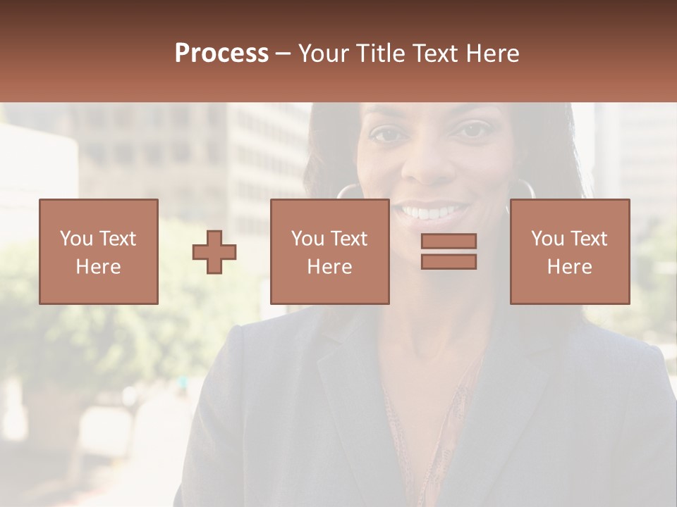 A Woman In A Business Suit Is Smiling For The Camera PowerPoint Template