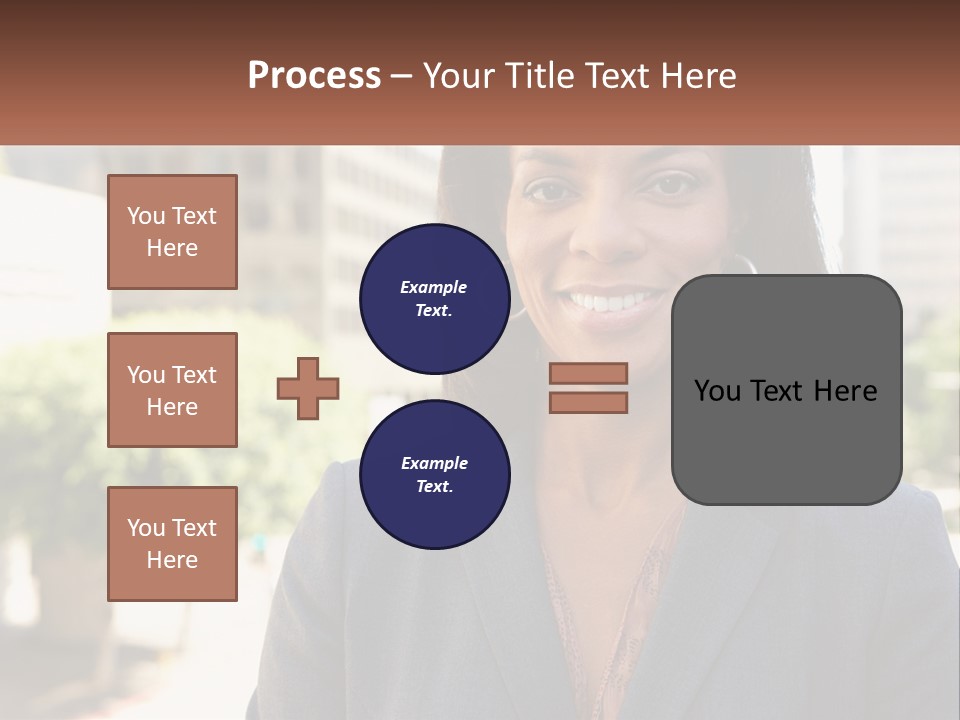 A Woman In A Business Suit Is Smiling For The Camera PowerPoint Template
