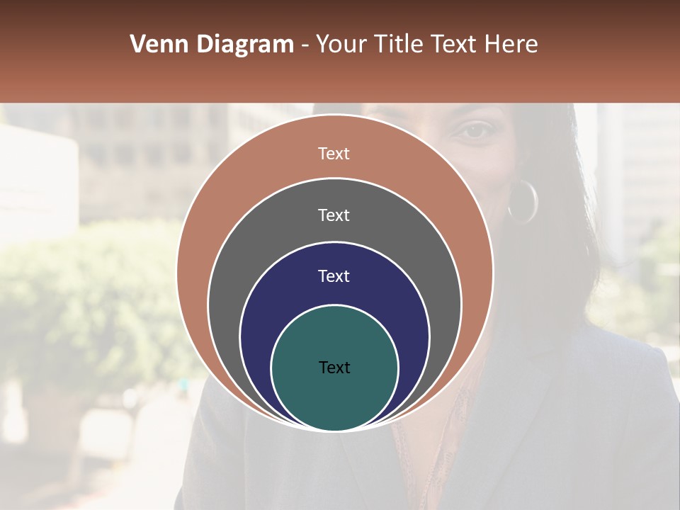 A Woman In A Business Suit Is Smiling For The Camera PowerPoint Template