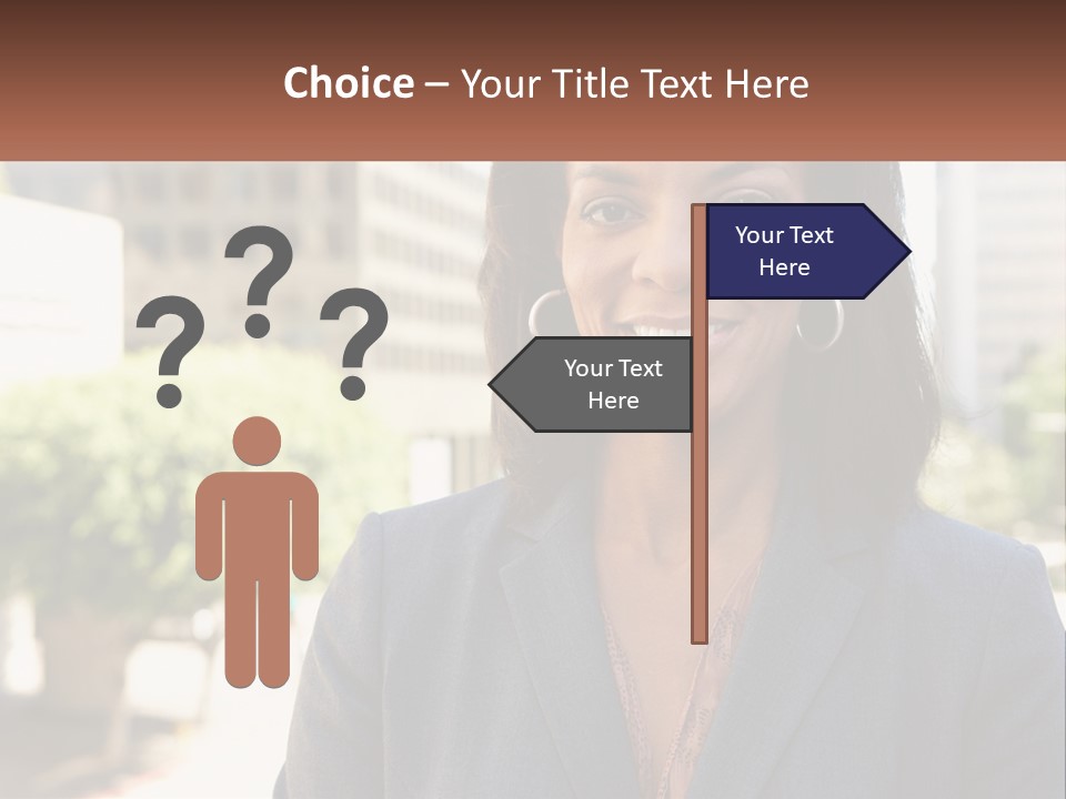 A Woman In A Business Suit Is Smiling For The Camera PowerPoint Template