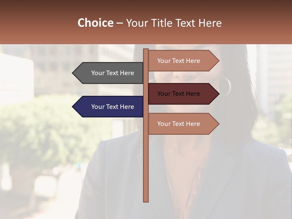 A Woman In A Business Suit Is Smiling For The Camera PowerPoint Template