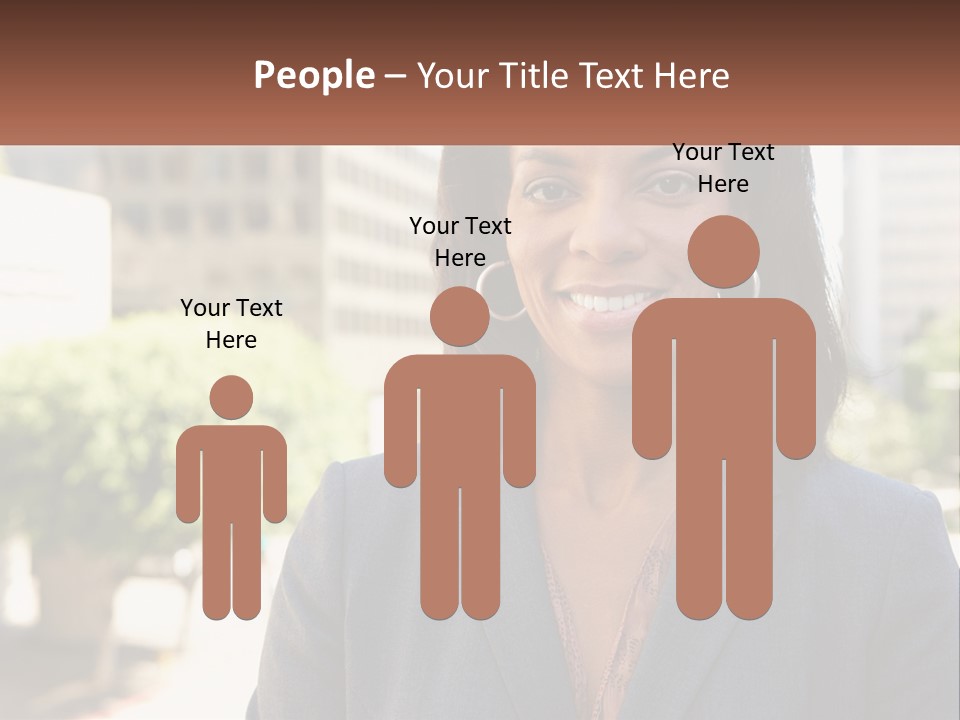 A Woman In A Business Suit Is Smiling For The Camera PowerPoint Template
