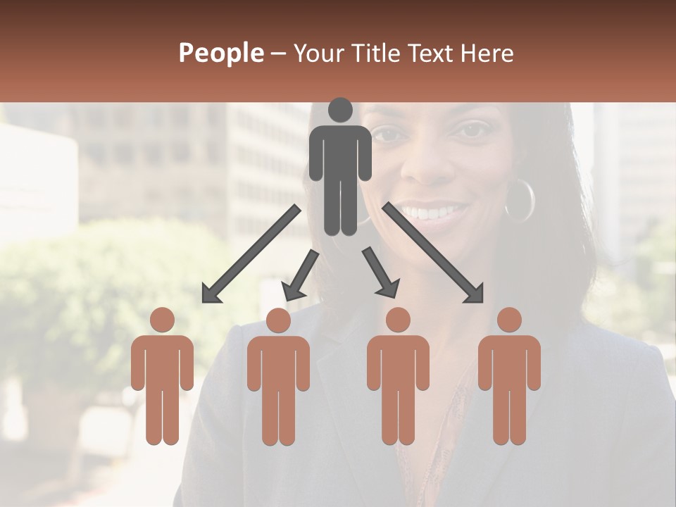 A Woman In A Business Suit Is Smiling For The Camera PowerPoint Template