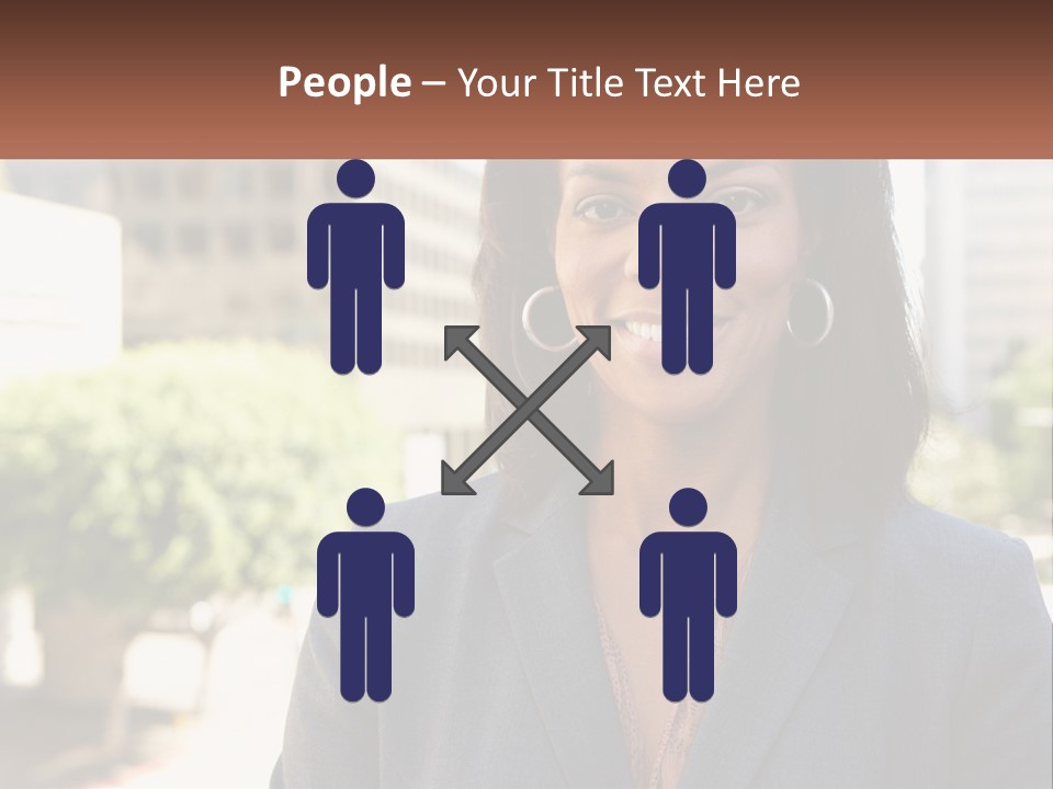 A Woman In A Business Suit Is Smiling For The Camera PowerPoint Template