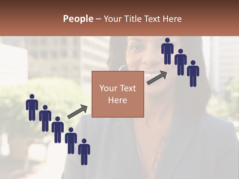 A Woman In A Business Suit Is Smiling For The Camera PowerPoint Template