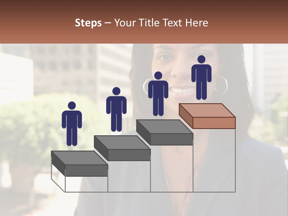 A Woman In A Business Suit Is Smiling For The Camera PowerPoint Template