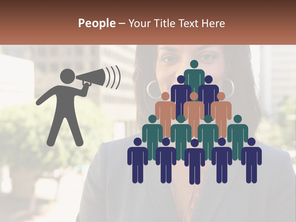 A Woman In A Business Suit Is Smiling For The Camera PowerPoint Template