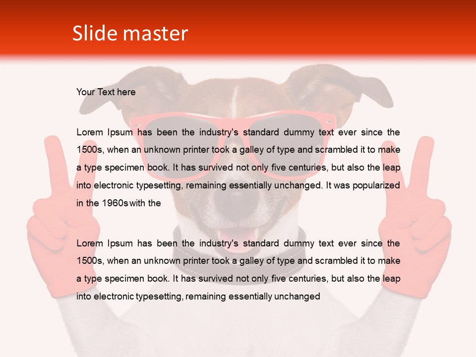 A Dog Wearing Sunglasses And Giving A Peace Sign PowerPoint Template