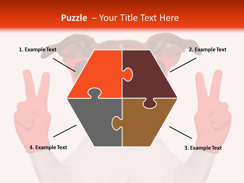 A Dog Wearing Sunglasses And Giving A Peace Sign PowerPoint Template