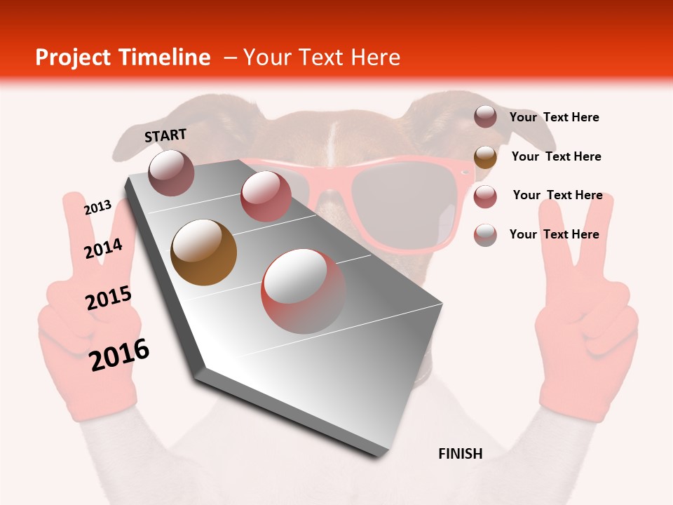 A Dog Wearing Sunglasses And Giving A Peace Sign PowerPoint Template
