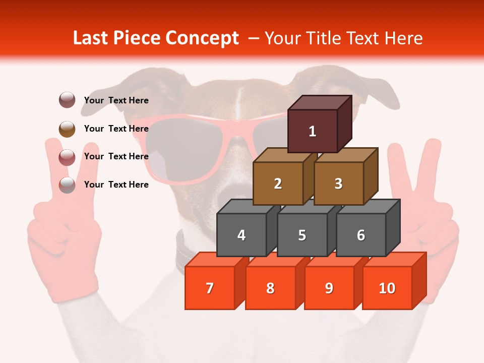 A Dog Wearing Sunglasses And Giving A Peace Sign PowerPoint Template