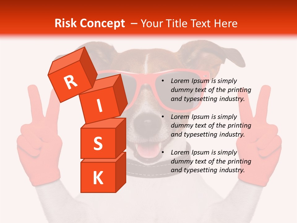 A Dog Wearing Sunglasses And Giving A Peace Sign PowerPoint Template