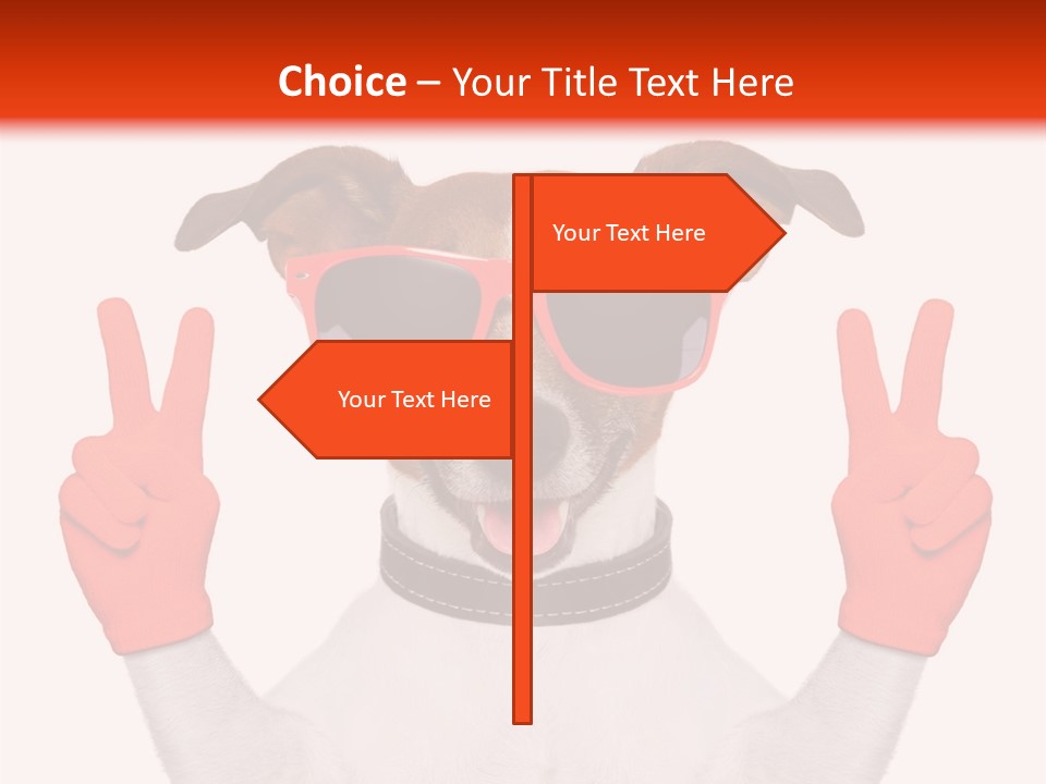 A Dog Wearing Sunglasses And Giving A Peace Sign PowerPoint Template