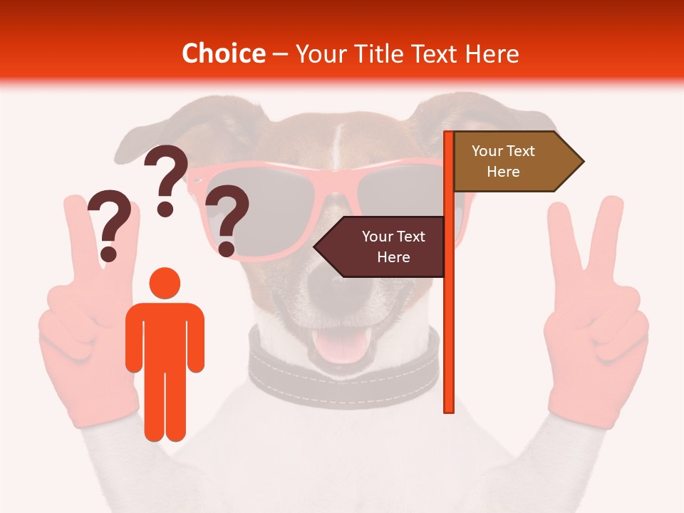 A Dog Wearing Sunglasses And Giving A Peace Sign PowerPoint Template