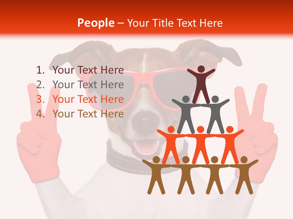 A Dog Wearing Sunglasses And Giving A Peace Sign PowerPoint Template