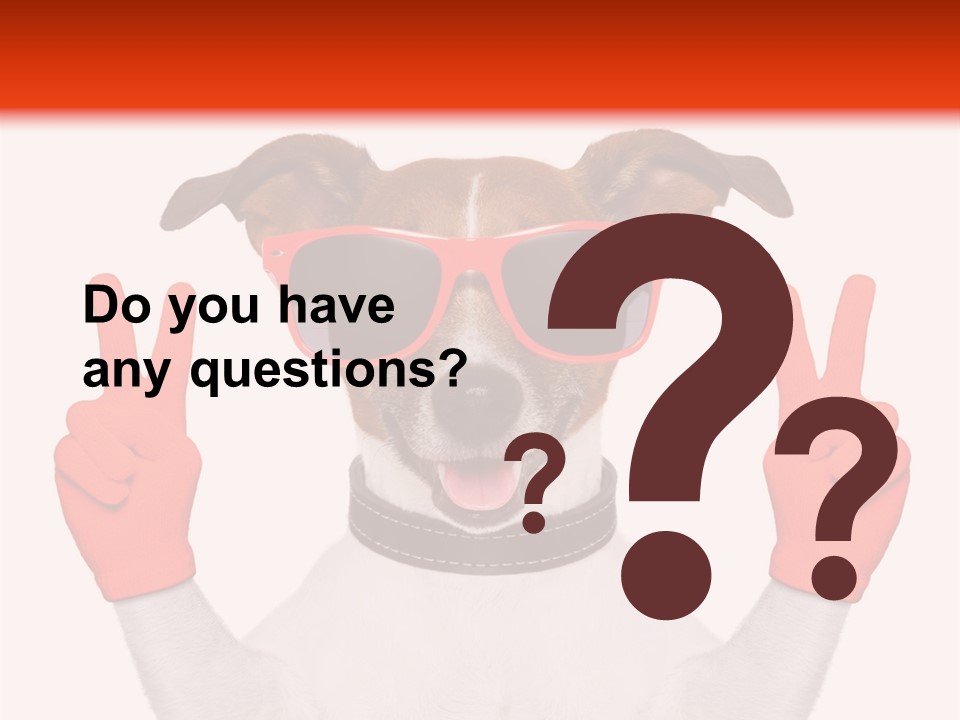 A Dog Wearing Sunglasses And Giving A Peace Sign PowerPoint Template