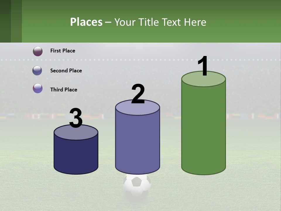 A Soccer Field With A Stadium In The Background PowerPoint Template