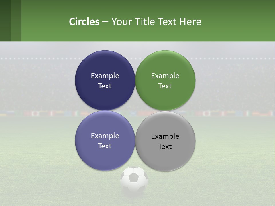 A Soccer Field With A Stadium In The Background PowerPoint Template