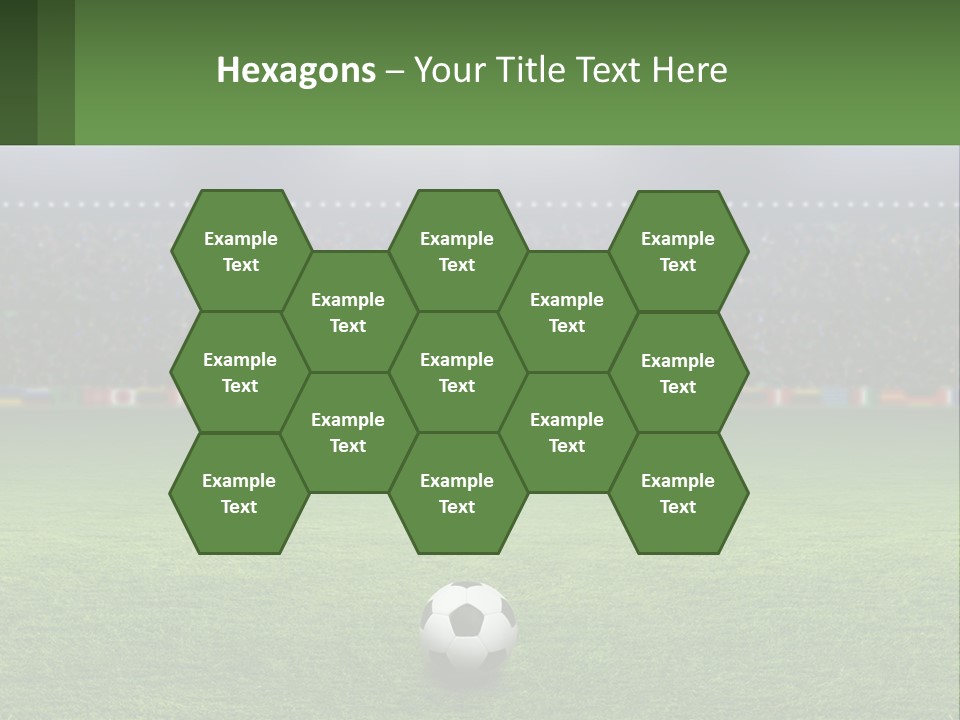 A Soccer Field With A Stadium In The Background PowerPoint Template