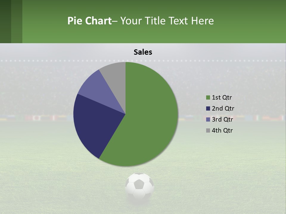 A Soccer Field With A Stadium In The Background PowerPoint Template