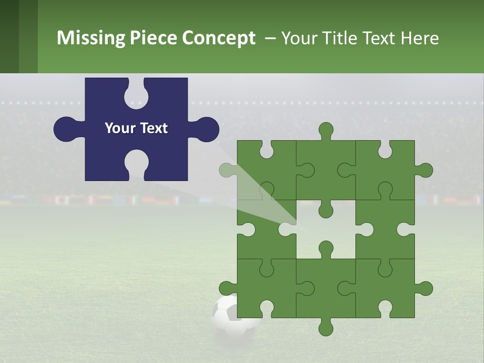 A Soccer Field With A Stadium In The Background PowerPoint Template
